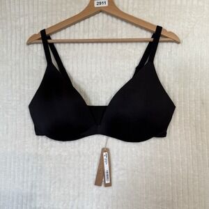 SKIMS Wireless Form Super Push Up Bra Size 38C Onyx Black NWT Comfort Plunge
